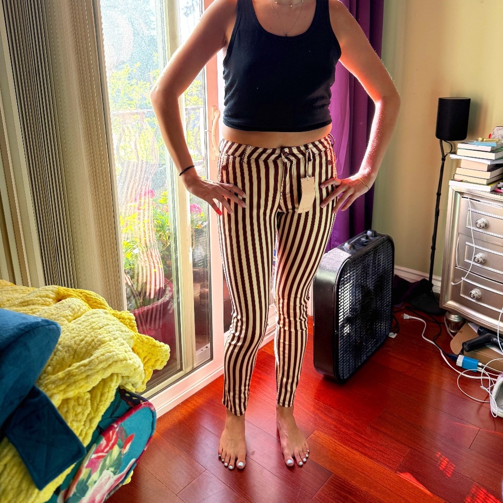 Scotch and Soda Pants - Still with Tags - Burnt Red Stripped - Size 28/32